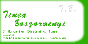 timea boszormenyi business card