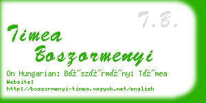 timea boszormenyi business card